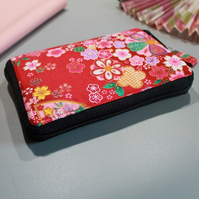 5.5" zippered Cards and coins wallet - Miya red